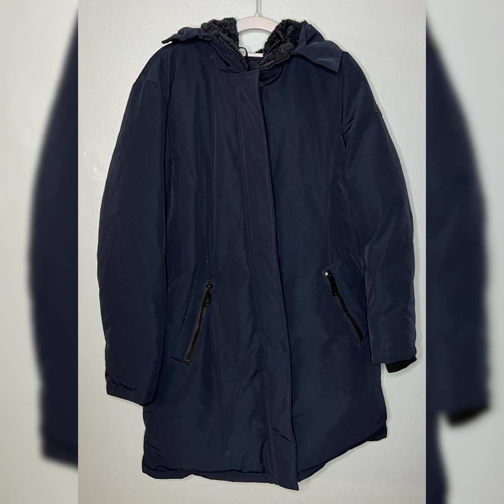 Sam Edelman blue faux fur lined hood‎ parka jacket